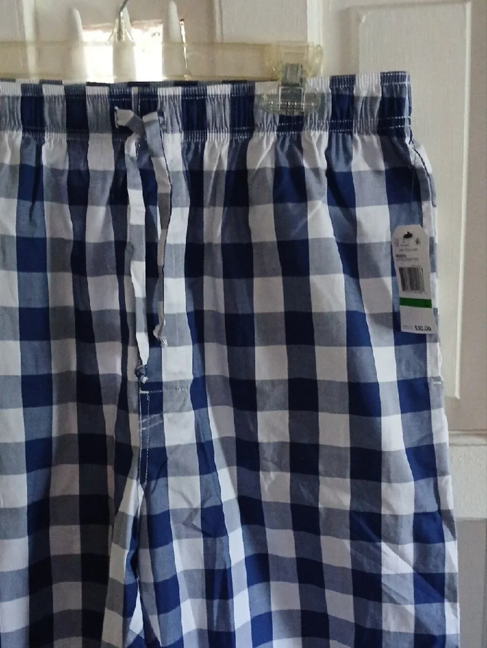 Nautica Navy and White Check Swim Trunks